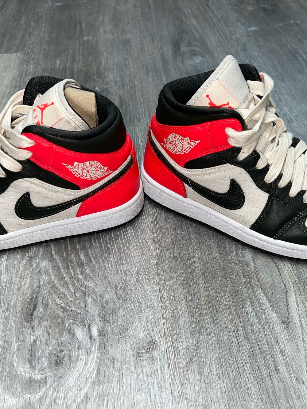Women’s Jordan Sneakers - Black, White & Infrared - Picture 2 of 4